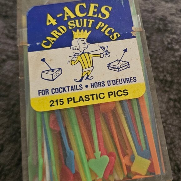 4 Aces Card Suit Pics Pick Appetizer Hors Charcuterie Cocktail Bridge Poker - Picture 1 of 4